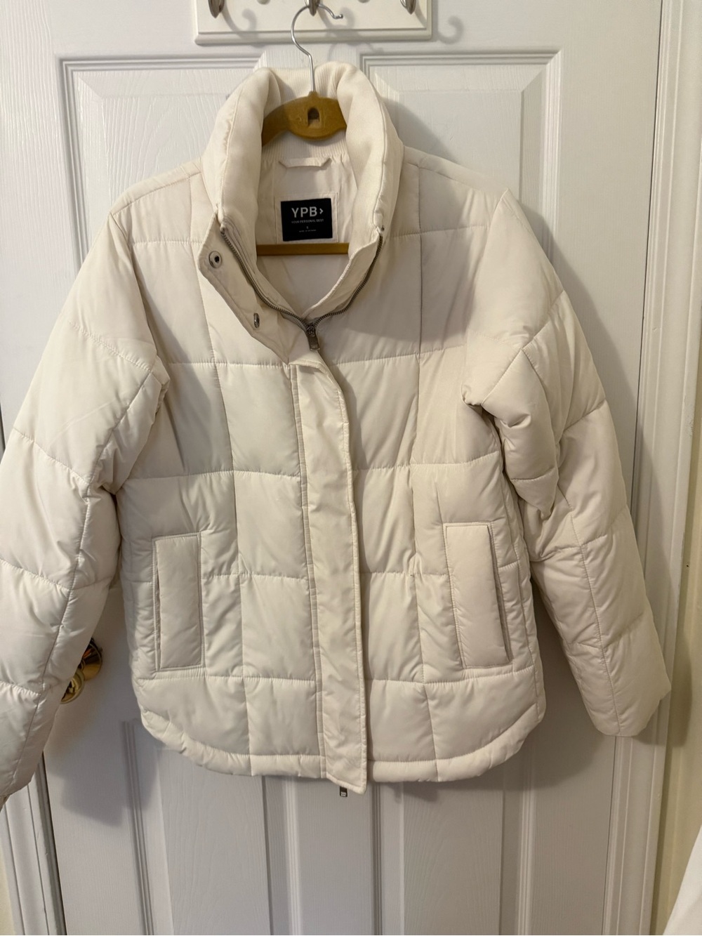 YPB Cream Quilted Puffer Jacket - Women's Lightweight Insulated Coat